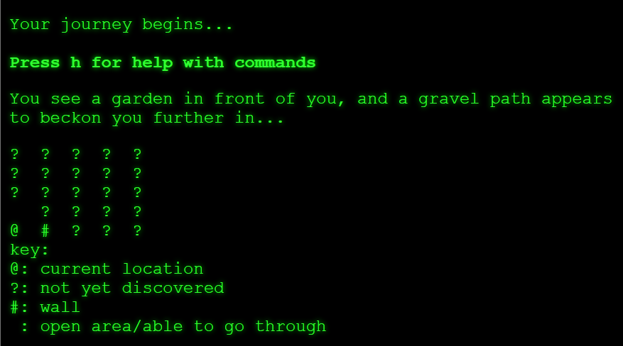 Image of retro-style python text adventure game